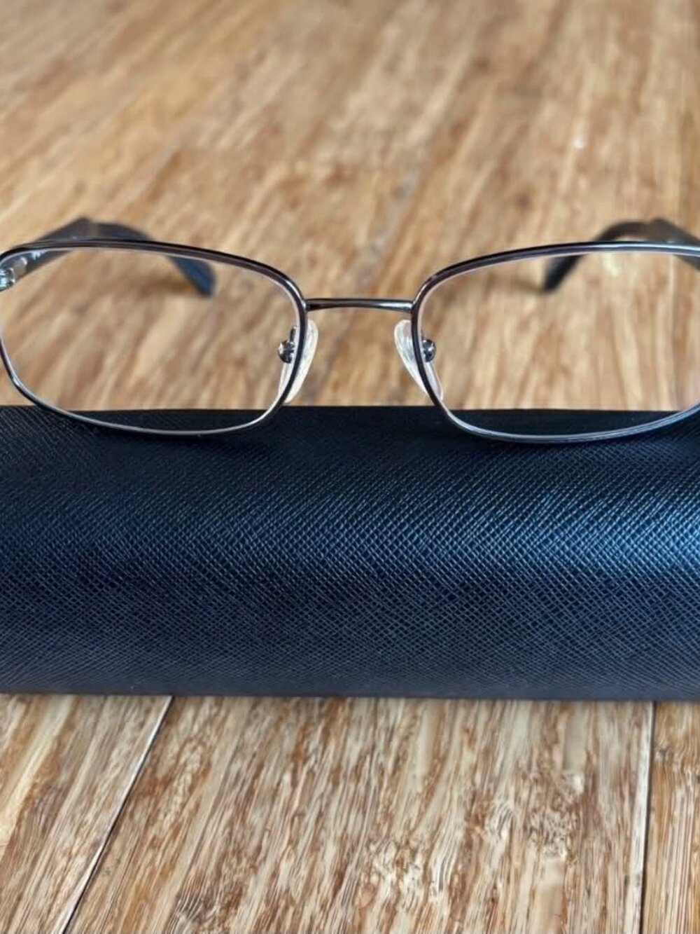 Women's PRADA VPR57N Eyeglass Frame 5AV1O1 (gunmetal gray) with case